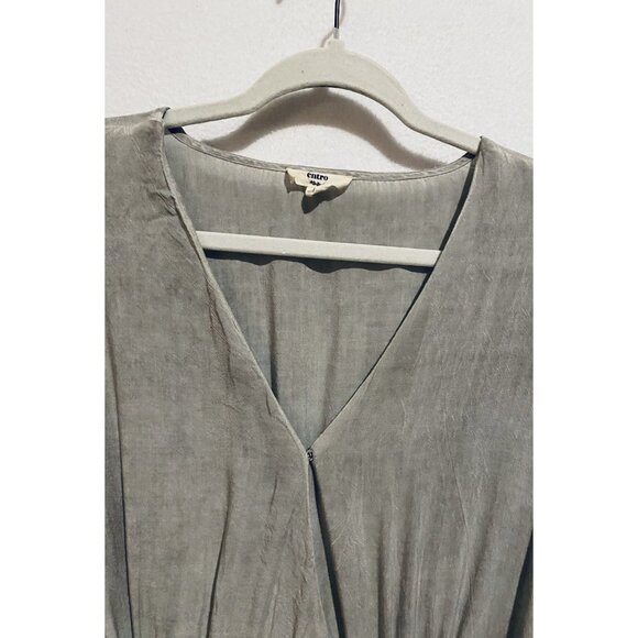 Entro Dress Womens Medium Gray Mineral Wash Dolman Sleeve Twist Belt Boho - Picture 2 of 7